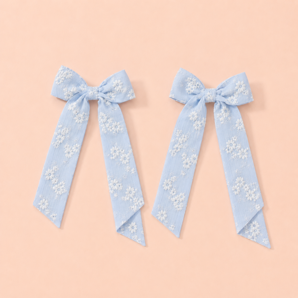 Broderade rosetter med band – 2-pack