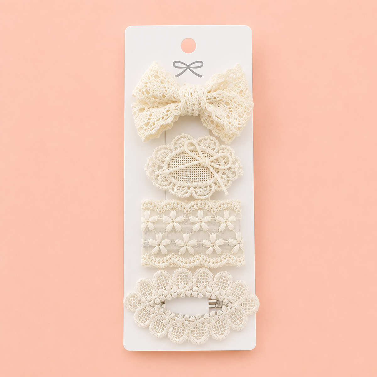 Hårspännen Set – Ivory Lace (4-pack)